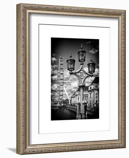 Royal Lamppost UK and London Eye - Millennium Wheel - London - UK - England - United Kingdom-Philippe Hugonnard-Framed Art Print