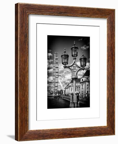 Royal Lamppost UK and London Eye - Millennium Wheel - London - UK - England - United Kingdom-Philippe Hugonnard-Framed Art Print