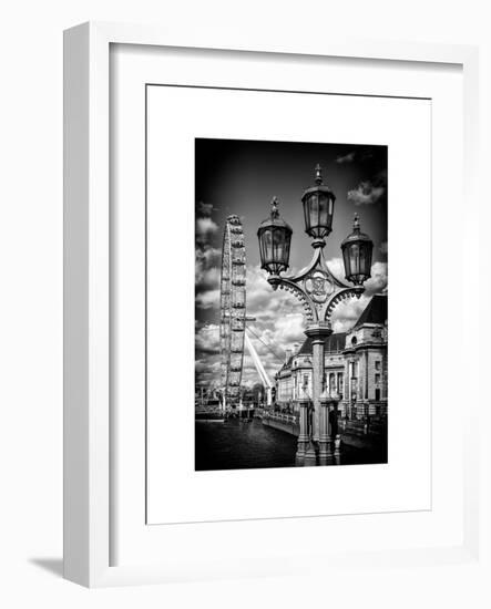 Royal Lamppost UK and London Eye - Millennium Wheel - London - UK - England - United Kingdom-Philippe Hugonnard-Framed Art Print