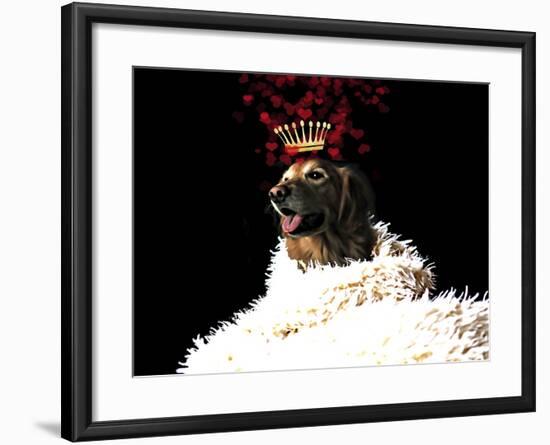 Royal Love Pup - Golden Retriever-Tina Lavoie-Framed Giclee Print