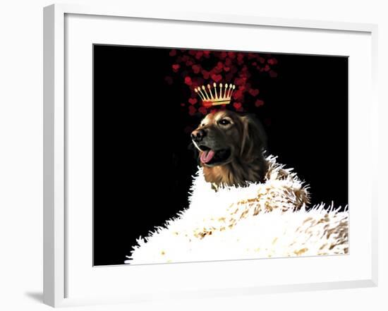 Royal Love Pup - Golden Retriever-Tina Lavoie-Framed Giclee Print