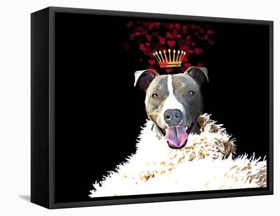 Royal Love Pup - Pit Bull Terrier-Tina Lavoie-Framed Premier Image Canvas