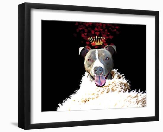 Royal Love Pup - Pit Bull Terrier-Tina Lavoie-Framed Giclee Print