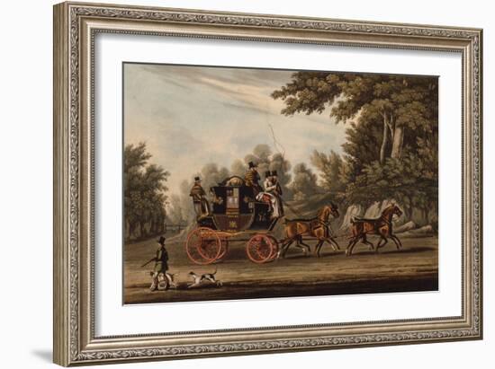 Royal Mail Coach, 1829 (Coloured Engraving)-James Pollard-Framed Giclee Print