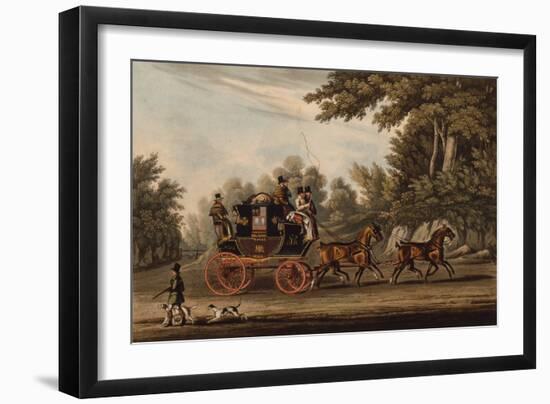 Royal Mail Coach, 1829 (Coloured Engraving)-James Pollard-Framed Giclee Print
