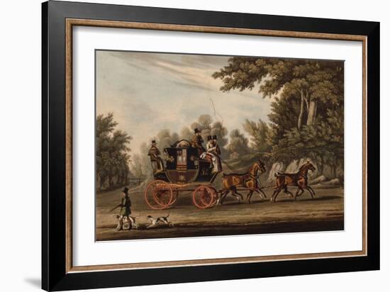 Royal Mail Coach, 1829 (Coloured Engraving)-James Pollard-Framed Giclee Print