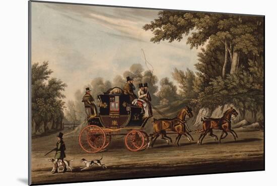 Royal Mail Coach, 1829 (Coloured Engraving)-James Pollard-Mounted Giclee Print