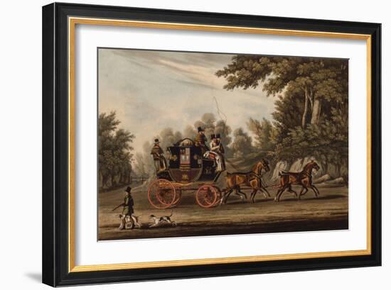 Royal Mail Coach, 1829 (Coloured Engraving)-James Pollard-Framed Giclee Print