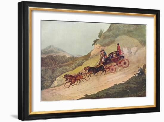 Royal Mail Coach, 19th century, (1907)-Robert Havell-Framed Giclee Print