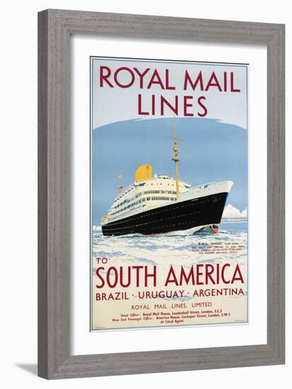 Royal Mail Lines to South America Poster-Jarvis-Framed Giclee Print