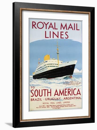 Royal Mail Lines to South America Poster-Jarvis-Framed Giclee Print