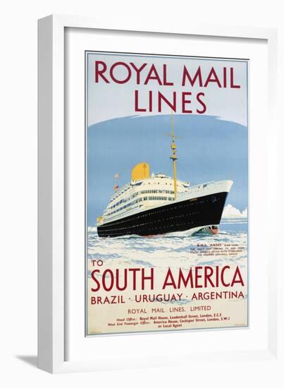 Royal Mail Lines to South America Poster-Jarvis-Framed Giclee Print