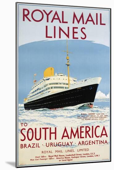 Royal Mail Lines to South America Poster-Jarvis-Mounted Giclee Print