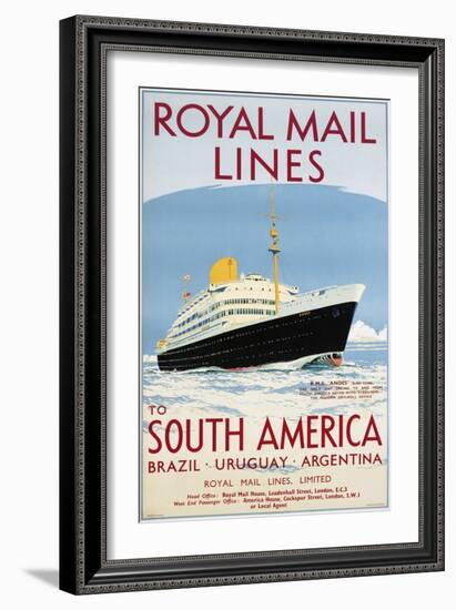 Royal Mail Lines to South America Poster-Jarvis-Framed Giclee Print