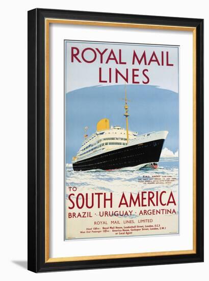 Royal Mail Lines to South America Poster-Jarvis-Framed Giclee Print