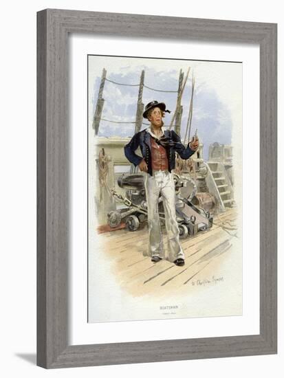 Royal Navy Boatswain, C1829-William Christian Symons-Framed Giclee Print