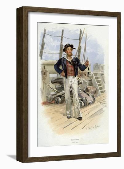 Royal Navy Boatswain, C1829-William Christian Symons-Framed Giclee Print