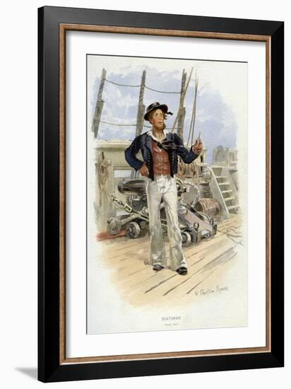 Royal Navy Boatswain, C1829-William Christian Symons-Framed Giclee Print