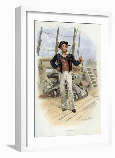 Royal Navy Boatswain, C1829-William Christian Symons-Framed Giclee Print