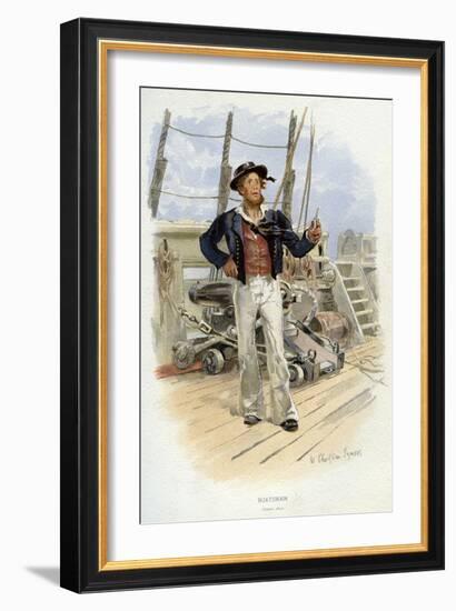Royal Navy Boatswain, C1829-William Christian Symons-Framed Giclee Print