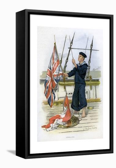 Royal Navy Sailor Signalling, C1890-C1893-William Christian Symons-Framed Premier Image Canvas