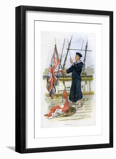 Royal Navy Sailor Signalling, C1890-C1893-William Christian Symons-Framed Giclee Print