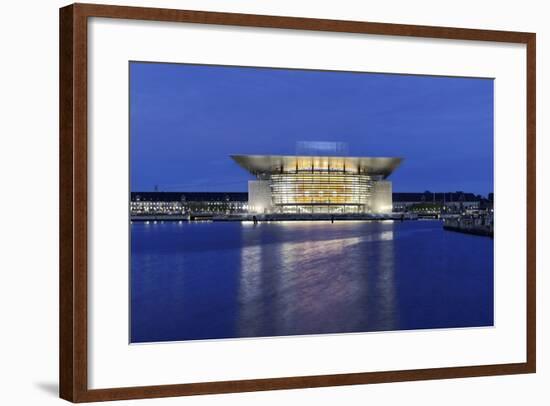 Royal Opera, Dusk, Copenhagen, Denmark, Scandinavia-Axel Schmies-Framed Photographic Print