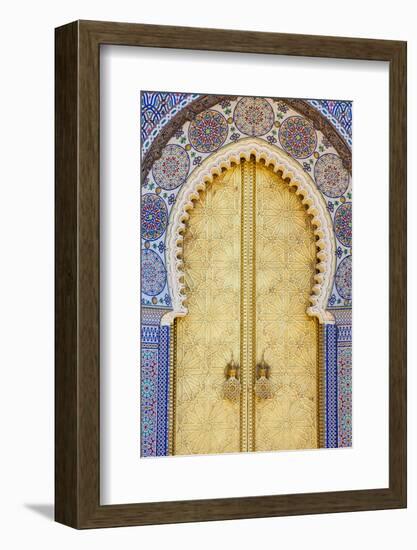 Royal Palace Door, Fes, Morocco, North Africa, Africa-Doug Pearson-Framed Photographic Print