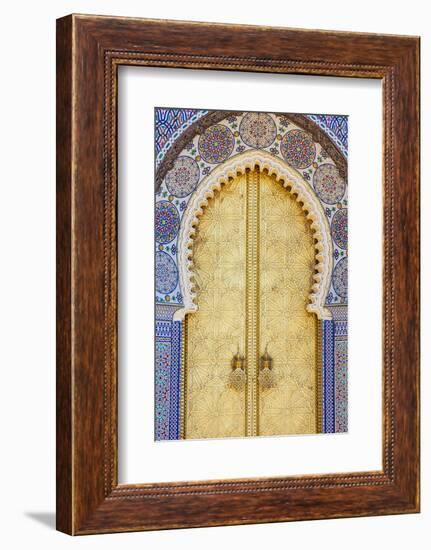 Royal Palace Door, Fes, Morocco, North Africa, Africa-Doug Pearson-Framed Photographic Print