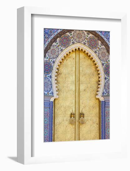 Royal Palace Door, Fes, Morocco, North Africa, Africa-Doug Pearson-Framed Photographic Print