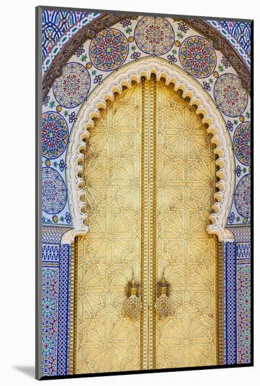 Royal Palace Door, Fes, Morocco, North Africa, Africa-Doug Pearson-Mounted Photographic Print