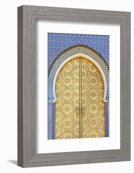 Royal Palace Door, Fes, Morocco, North Africa, Africa-Doug Pearson-Framed Photographic Print