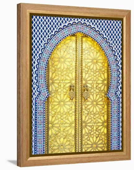 Royal Palace Door, Fes, Morocco-Doug Pearson-Framed Premier Image Canvas