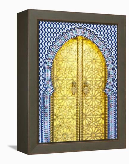 Royal Palace Door, Fes, Morocco-Doug Pearson-Framed Premier Image Canvas