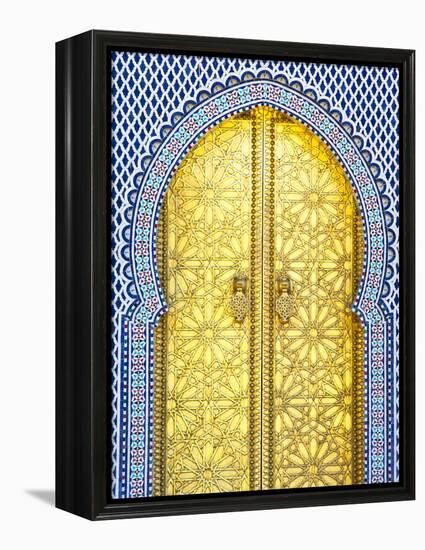 Royal Palace Door, Fes, Morocco-Doug Pearson-Framed Premier Image Canvas