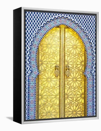 Royal Palace Door, Fes, Morocco-Doug Pearson-Framed Premier Image Canvas