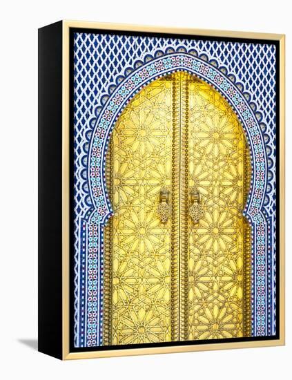 Royal Palace Door, Fes, Morocco-Doug Pearson-Framed Premier Image Canvas