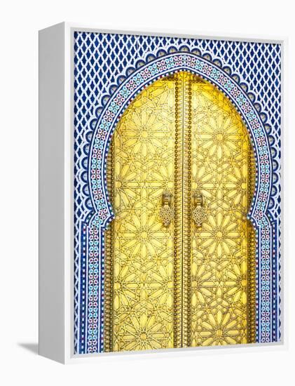 Royal Palace Door, Fes, Morocco-Doug Pearson-Framed Premier Image Canvas