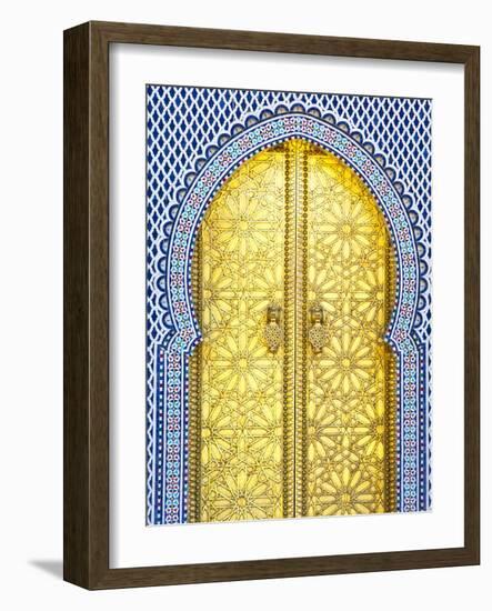 Royal Palace Door, Fes, Morocco-Doug Pearson-Framed Photographic Print