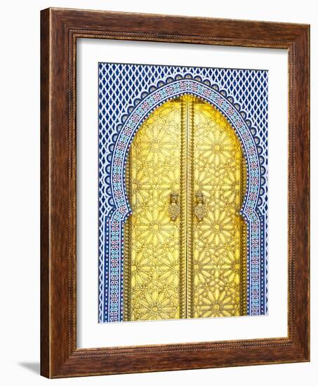 Royal Palace Door, Fes, Morocco-Doug Pearson-Framed Photographic Print