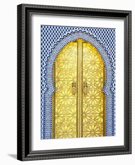 Royal Palace Door, Fes, Morocco-Doug Pearson-Framed Photographic Print