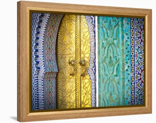 Royal Palace Door, Fes, Morocco-Doug Pearson-Framed Premier Image Canvas