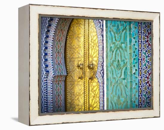 Royal Palace Door, Fes, Morocco-Doug Pearson-Framed Premier Image Canvas