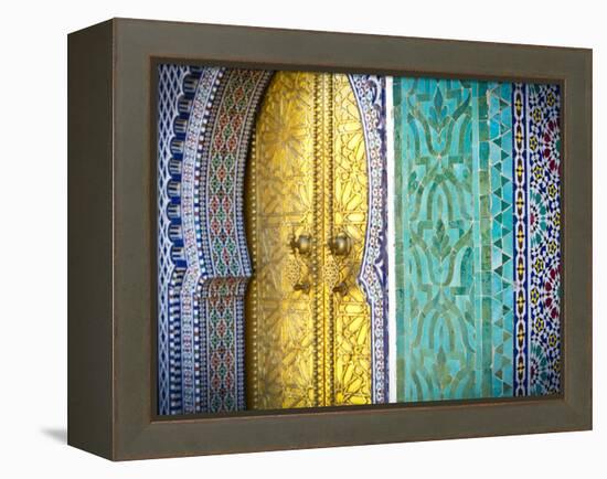 Royal Palace Door, Fes, Morocco-Doug Pearson-Framed Premier Image Canvas