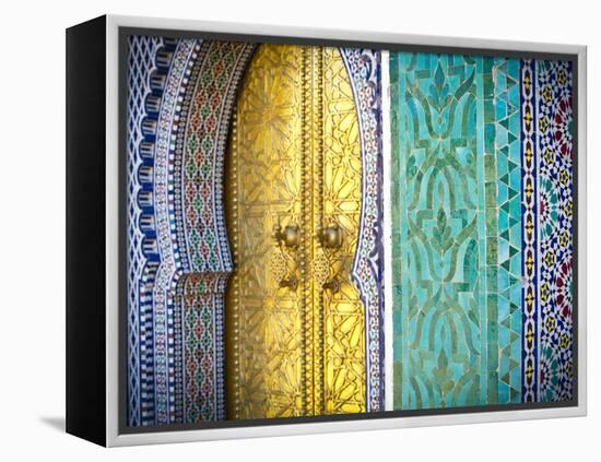 Royal Palace Door, Fes, Morocco-Doug Pearson-Framed Premier Image Canvas