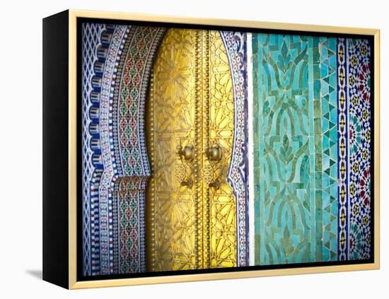 Royal Palace Door, Fes, Morocco-Doug Pearson-Framed Premier Image Canvas