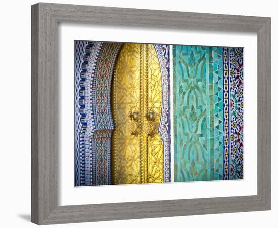 Royal Palace Door, Fes, Morocco-Doug Pearson-Framed Photographic Print