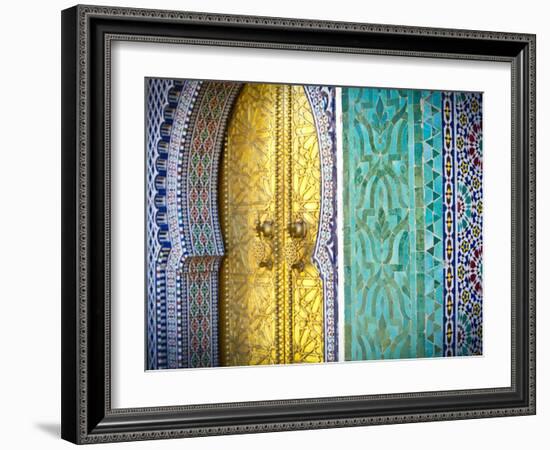 Royal Palace Door, Fes, Morocco-Doug Pearson-Framed Photographic Print