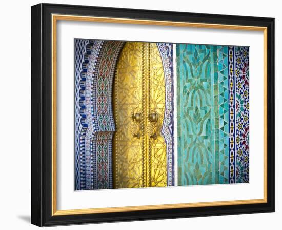 Royal Palace Door, Fes, Morocco-Doug Pearson-Framed Photographic Print