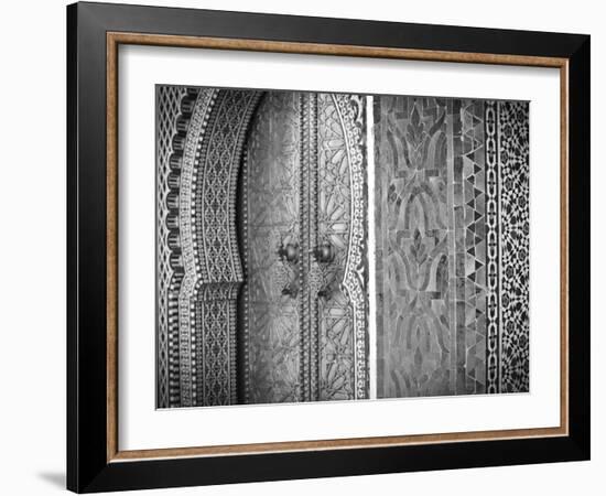 Royal Palace Door, Fes, Morocco-Doug Pearson-Framed Photographic Print